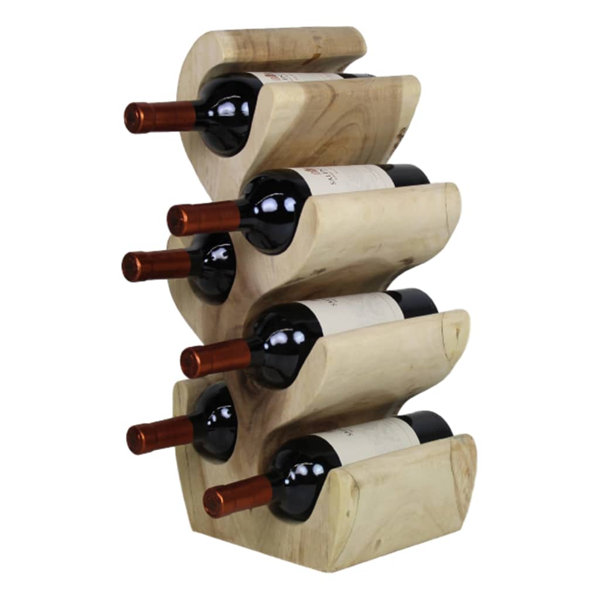 Union Rustic Belmond 6 Bottle Solid Wood Floor Wine Bottle Rack in